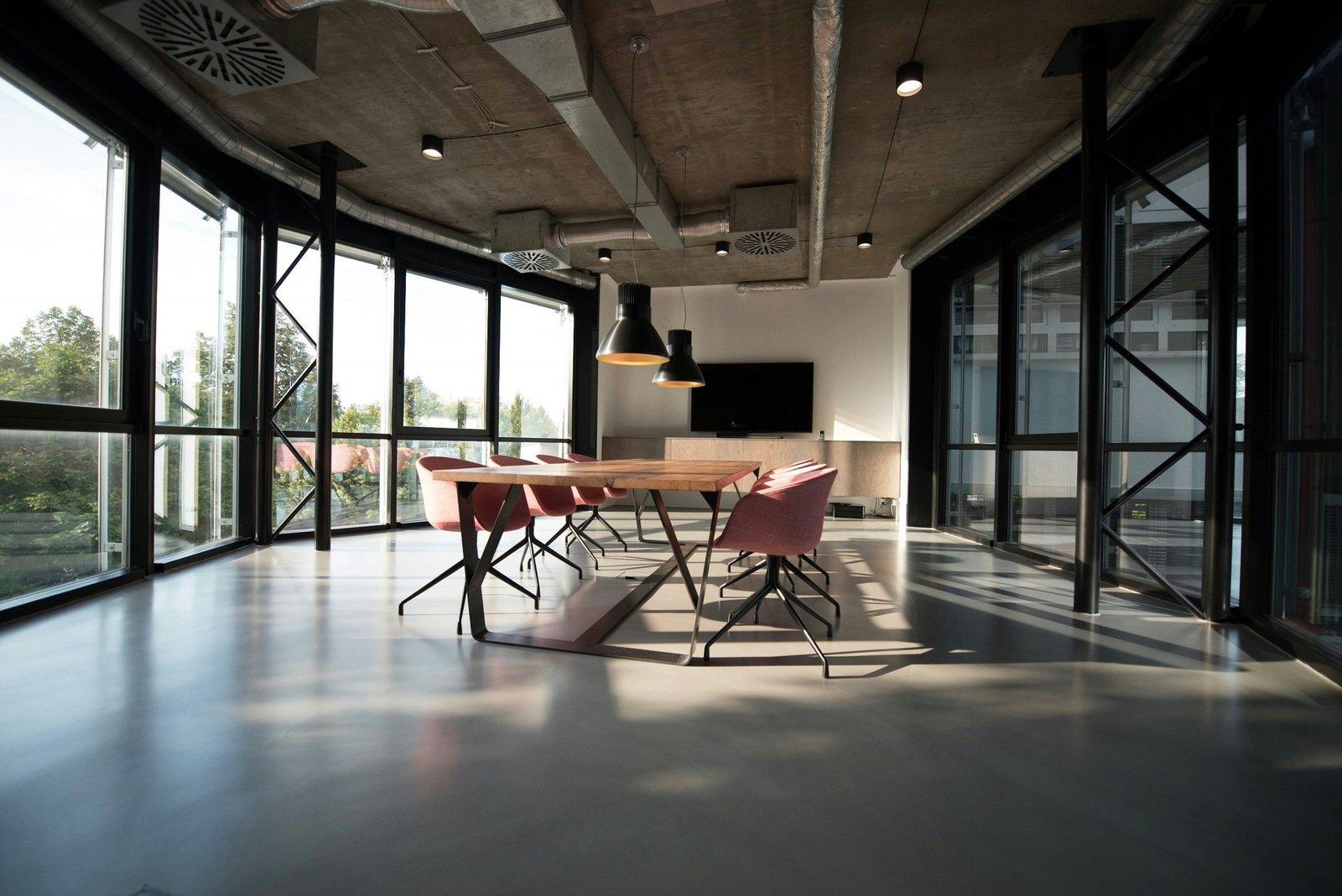 a clean office space with adequate lighting