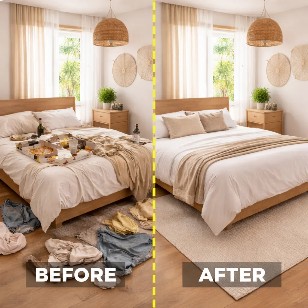 Bedroom cleaning